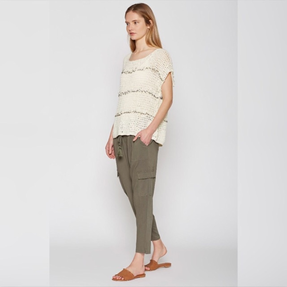 NWT Joie Natural Ivory Crochet Sequin Top Small - Picture 3 of 8